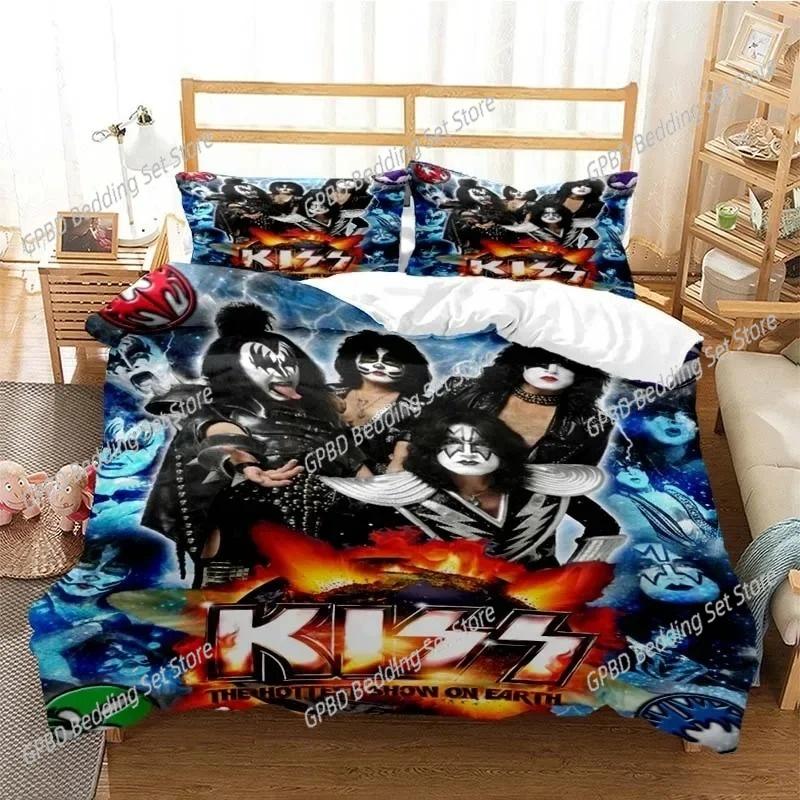Kiss Rock Band Bedding Set For Bedroom Soft Modern Bedspreads Comefortable Kids Duvet Cover Quilt Cover And Pillowcase