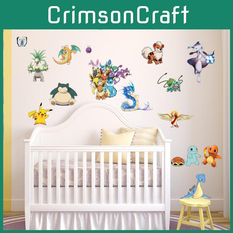 Wand Pokmon Cartoon Dekor Pvc Material Schlafzimmer Wohnzimmer Dekorationszubehör