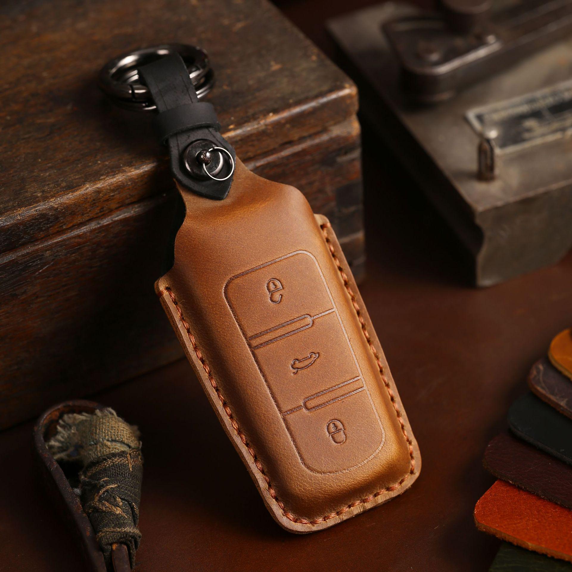 

Handmade High-End All-Inclusive Protective Key Cover for Volkswagen синій