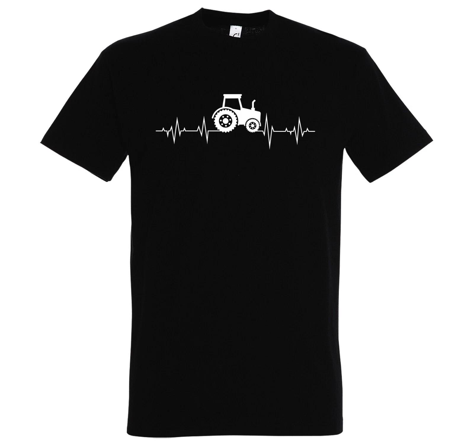 Youth Designz Heartbeat Tractor Men s T-Shirt Logo Print Funny Farmer Tractor S