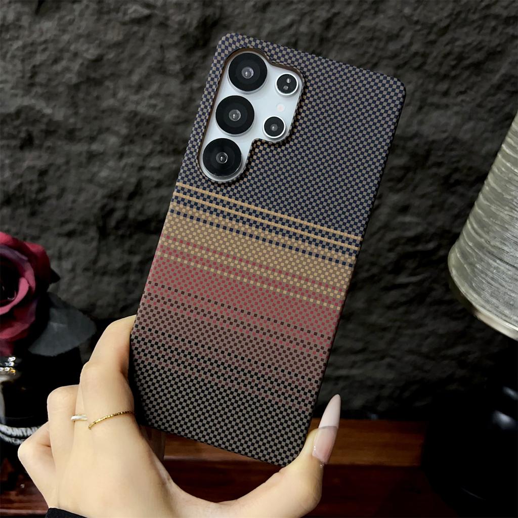 Magnetic Phone Case for Samsung Galaxy S24 S25 + Plus Ulta Kevlar Pattern Carbon Fiber Texture Matte Heat Dissipation Cover