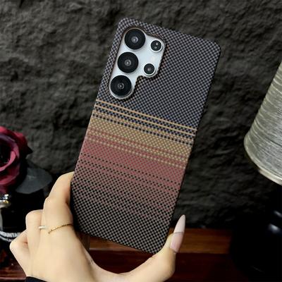 Magnetic Phone Case for Samsung Galaxy S24 S25 + Plus Ultra Kevlar Pattern Carbon Fiber Texture Matte Heat Dissipation Cover
