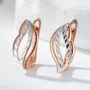 Fashion Glossy Hollow Leaves Dangle Earrings For Women  Rose Gold  Color Mix Fine Daily Vintage Jewelry
