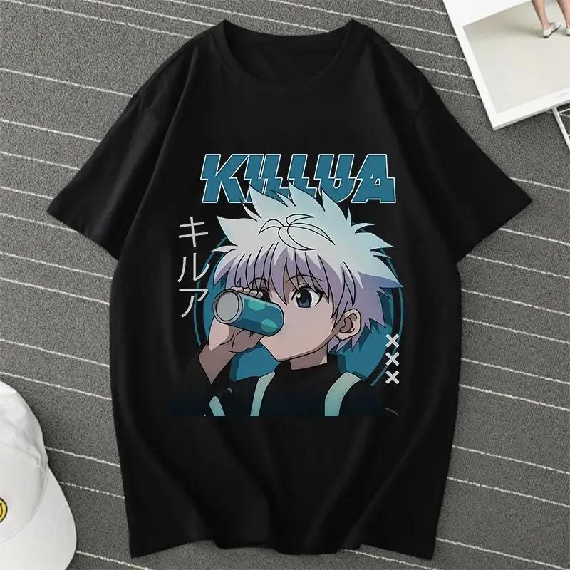 Fashion Anime Hunter X Hunter Killua Zoldyck T Shirt Women Casual Harajuku Short Sleeve Crew Neck Unisex T Shirt Women Clothing