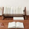 Solid Wood Bookshelf, Desktop Book Rack with Triangular Support, Tilted Design Book Display Stand, Simple Book Storage Rack for Home Office Study Room
