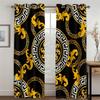 Günstige Moderne Luxus Marke Schwarz Gold 2 Stück Polyester Verdunkelung Schattierung Fenster Vorhang für Wohnzimmer Schlafzimmer Home Decor Haken