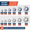 Heavy Duty Hex Lock Nuts Kit 175Pcs Rustproof Carbon Steel M3 to M10 for Home Repair DIY Projects