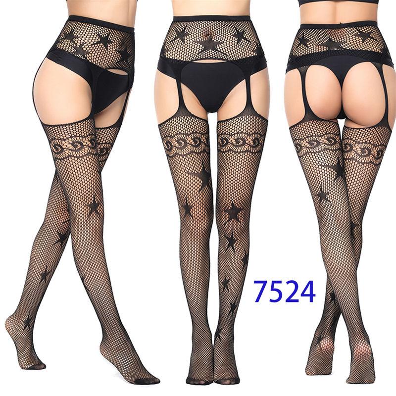 Sexy Suspenders Mesh Stockings Fishnet Eye Women's Bottoming Pantyhose
