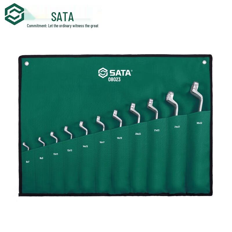 SATA 08023 11-Piece Double-Ended Box Wrench Set 6-32mm