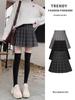 2025 Fall/Winter Plaid High-Waisted Slimming Wool Pleated Skirt