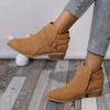 2025 New Boots Leather Women Retro Short Boots for Women Autumn and Winter New Large Size Medium Heel Thick Heel Ankle Boots