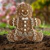 Christmas Outdoor Yard Decoration Gingerbread Man Garden Stake, Acrylic Cute Holiday Lawn Art 2D Flat for Patio Decor Durable Stake