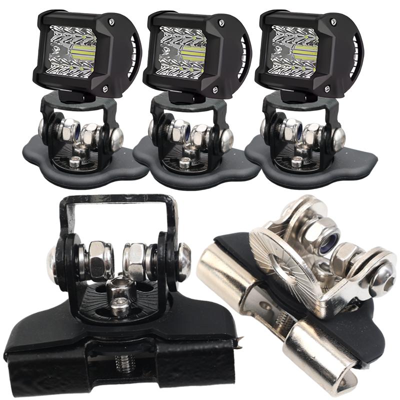 Car Mount Work Light Spotlight Bracket Clamp Pillar Universal Auto Accessories Rotatable Hood Offroad Led Work Light Bar Holder