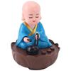 Musical Nodding Monk Figurine Decoration Moving Head Buddha Statue with USB Charging Cable Blue