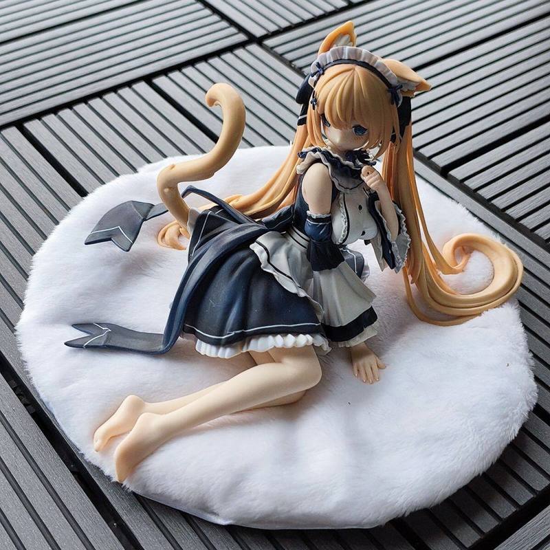 Anime VTuber Hanazono Serena Cute Cat Maid Girl Figure PVC Model PC Case Decor Desktop Ornament Collectible Gift For Otaku Fans
