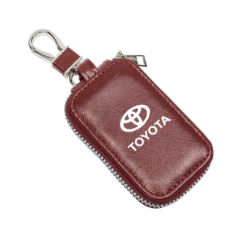 Car Key Bag Cover Keychain Ring Leather Protection Case For Toyota GR 86 Corolla RAV4 CHR Yaris Camry Prado Prius Avensis Hilux
