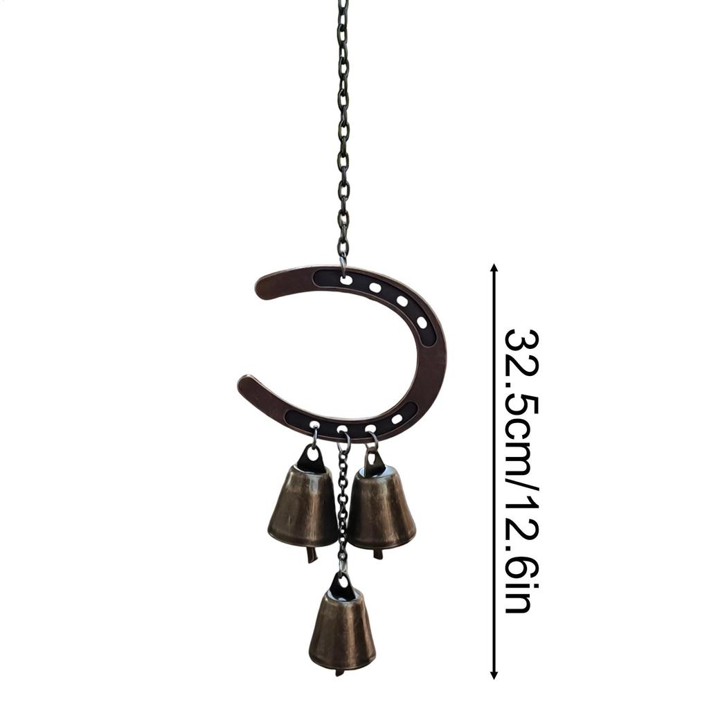 Wind Chimes Alloy Anti-Rust Fade-Proof Compact Decoration Horseshoe Windchime Ornaments for Family Home Ranch Bar Indoor