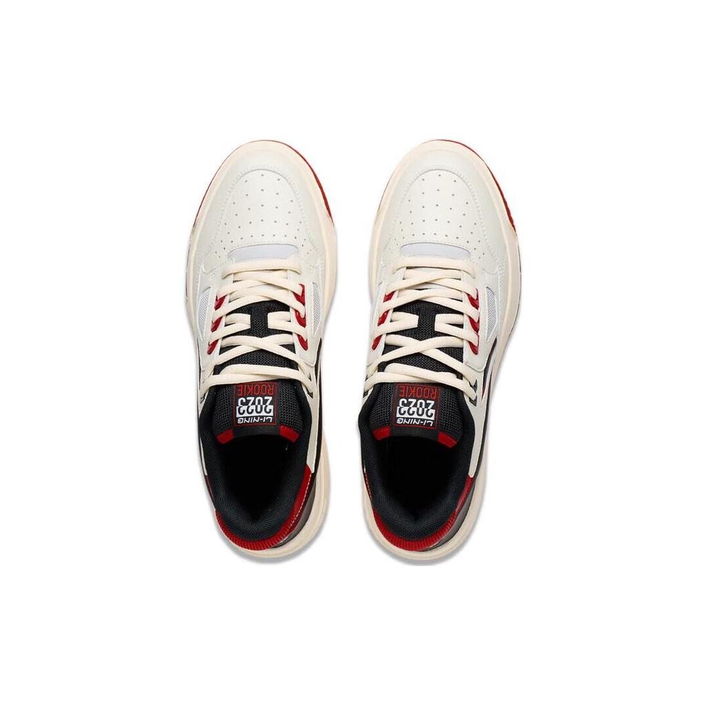 New LiNing Rookie 2 Cushioning, Wear Resistant Low Top Basketball Shoes Men's White Red ABCT039-1