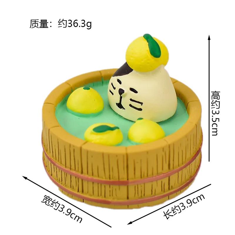 Japanese Groceries Zakka Lucky Tangerine Series Fishbowl Decoration Bath Ornaments Resin Craft Toys Collectible Gifts