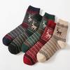 5/10 Pairs Comfortable Casual and Versatile Cartoon Reindeer Wool Socks Halloween Mid Calf Christmas Socks Thickened Warm Towel Socks