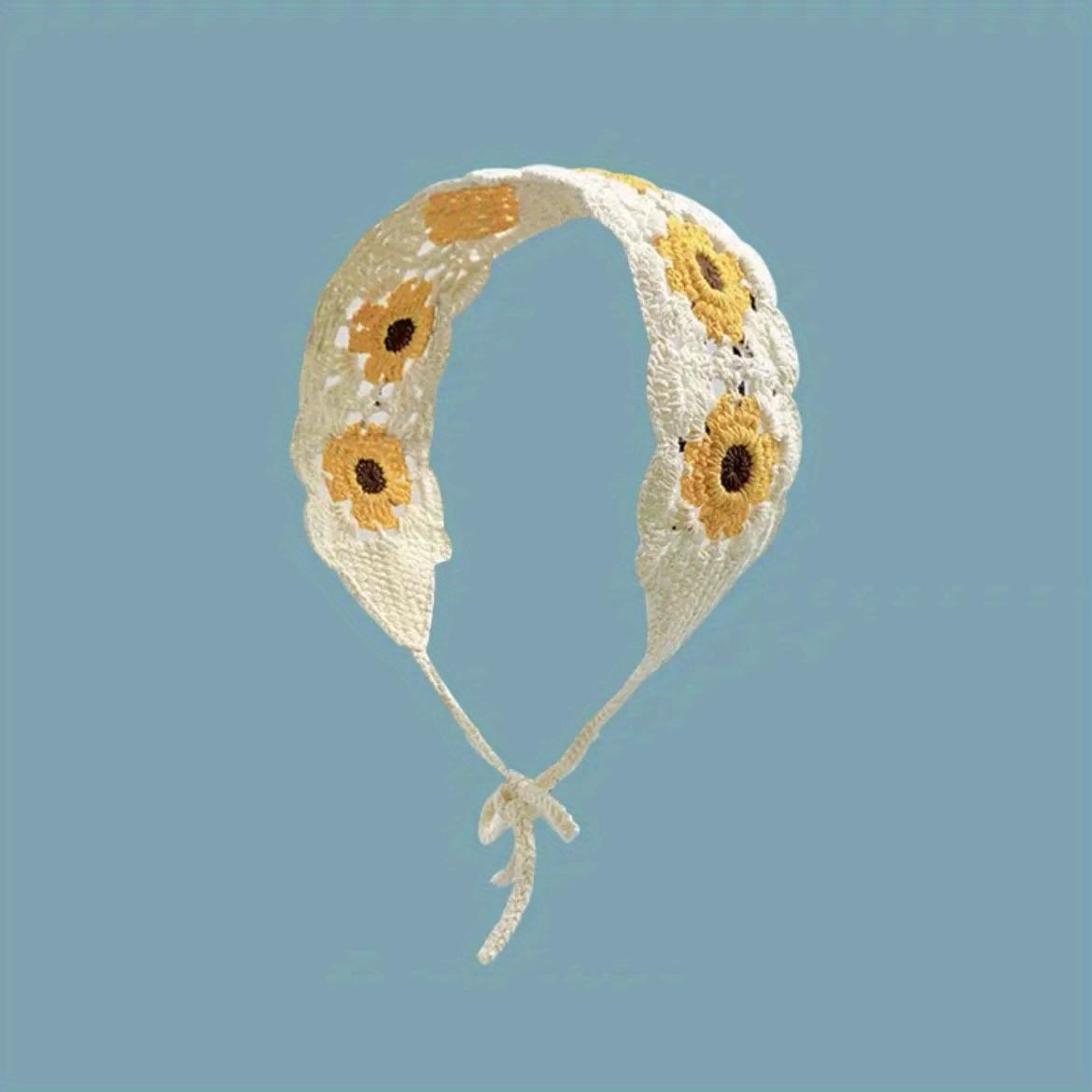 

Ins Подсолнух Головная повязка Вязаные резинки для волос Аксессуары для волос Бандана Предметы