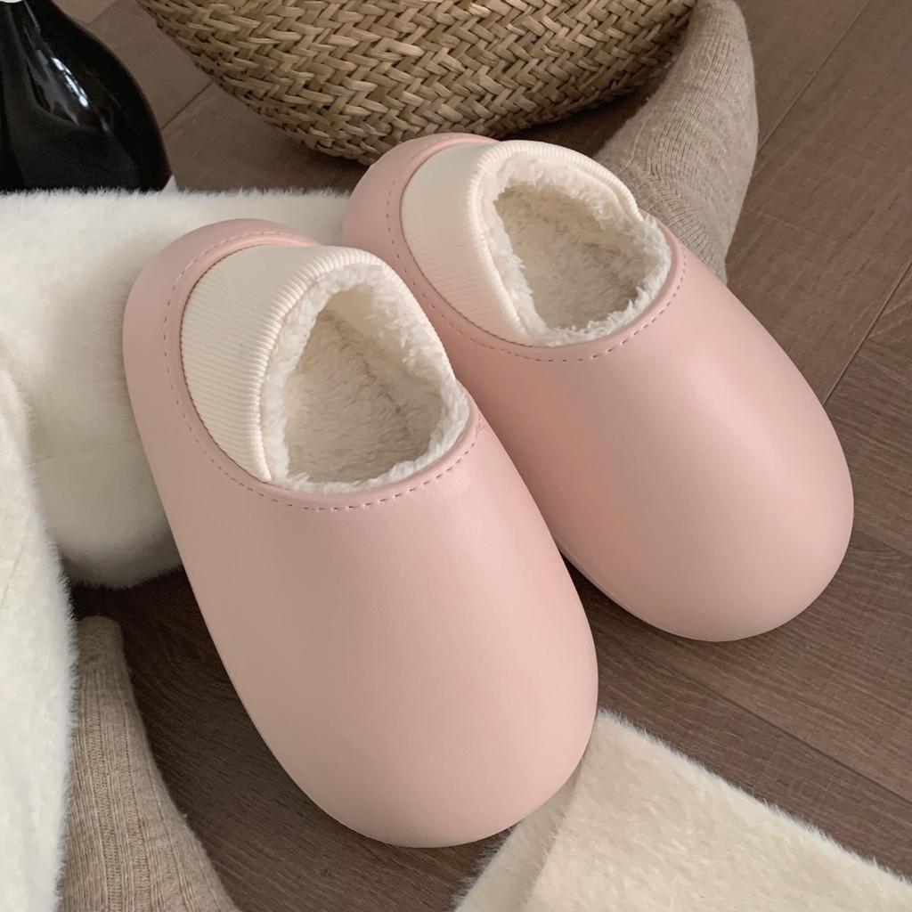 New Slippers Women Winter Soft Fluffy Waterproof Cotton Shoes for Home Thick Sole Slippers Cozy Warm Flats Non-Slip Shoe