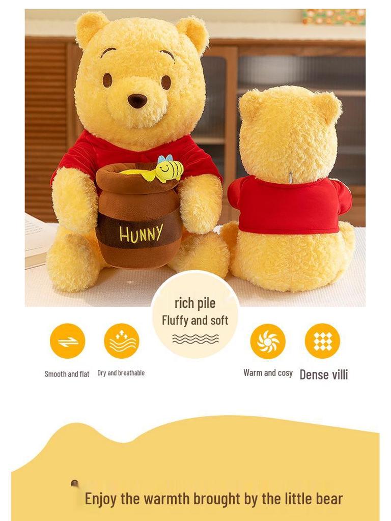 Honey Pot Pooh Bear Plush Toy - Sleeping Pillow Gift for Boys and Girls