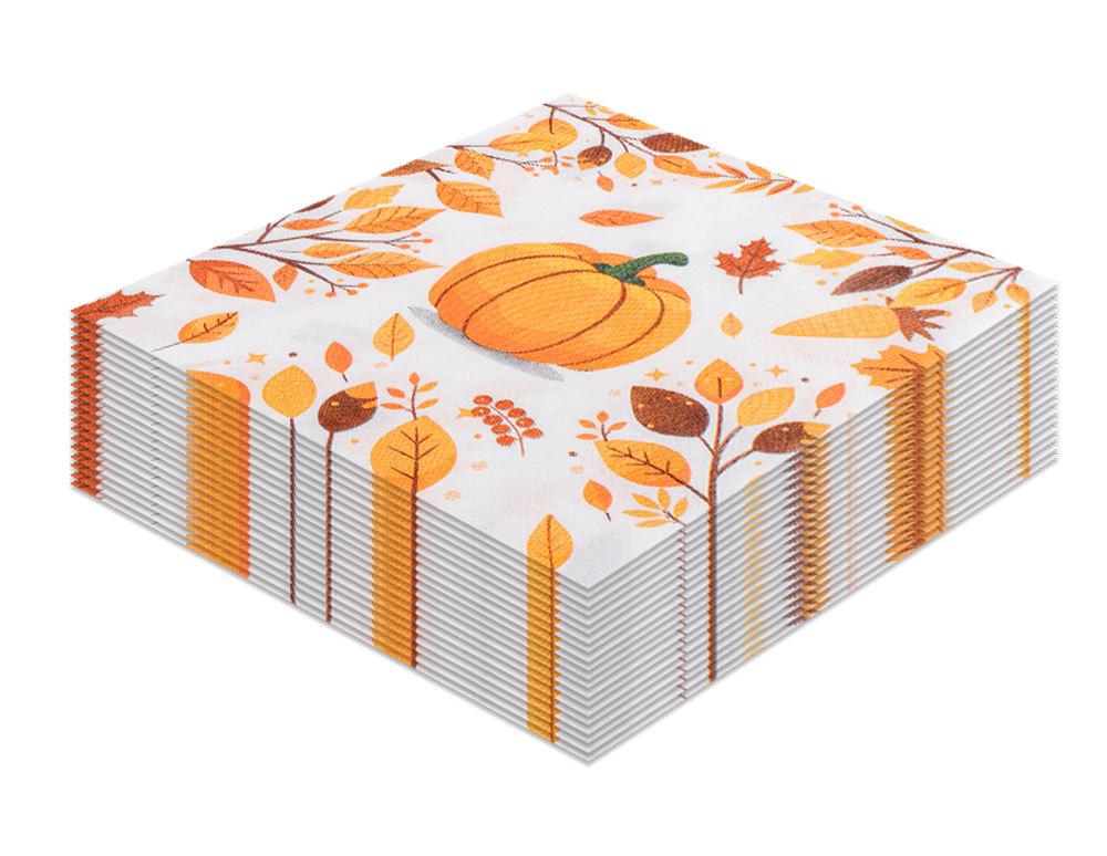 Autumn Maple Leaf Thanksgiving Theme Autumn Pumpkin Tissue Gratitude Festival Party Disposable Paper Napkins