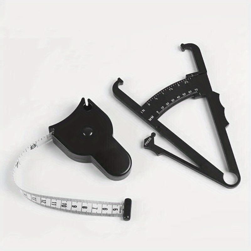 Body Fat Measurement Set Handheld Caliper Tape Measure Combo Plastic Fitness Tool Men Women Portable No Battery Needed