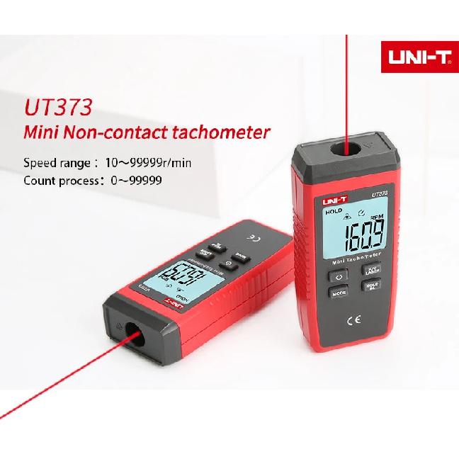 UNI-T Mini Digital Laser Tachometer UT373 Non-Contact Tachometer RPM Range 10-99999RPM Tachometer Odometer Backlight