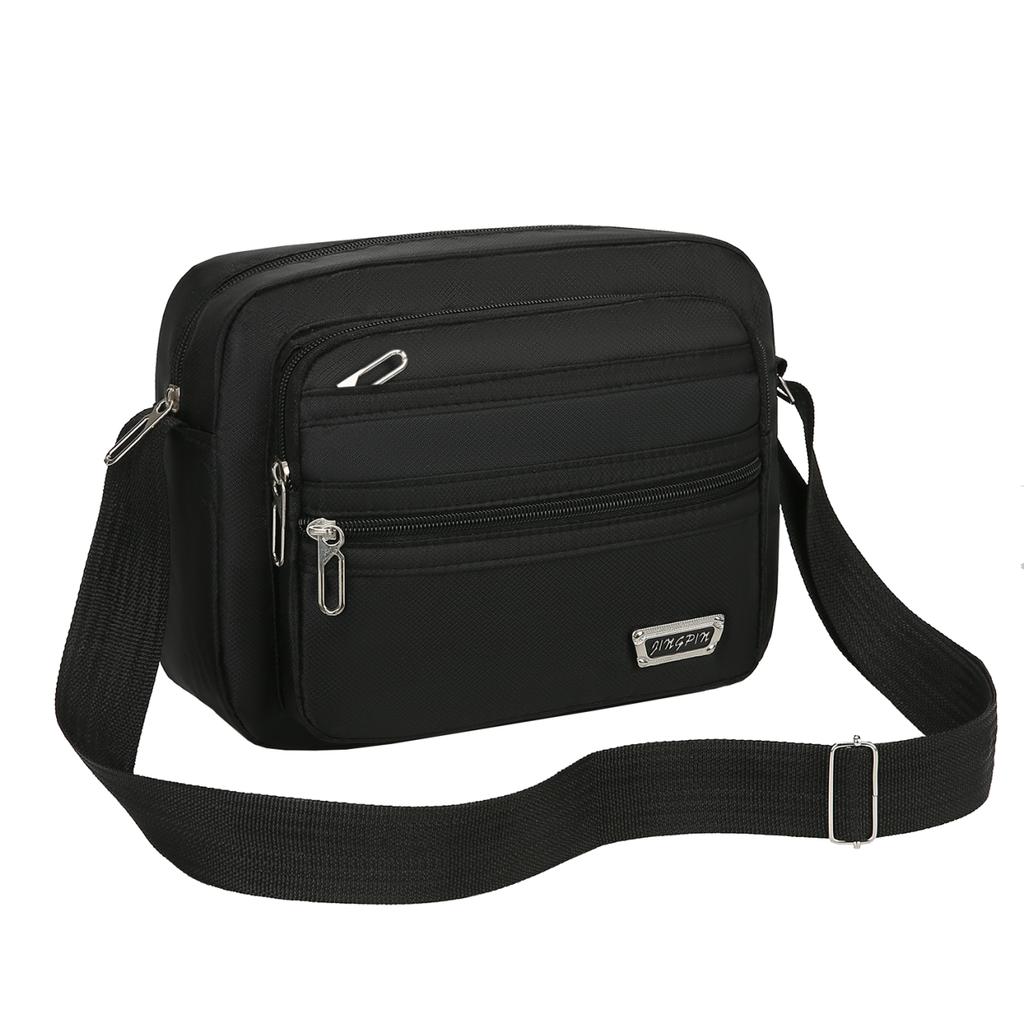 Large Capacity Casual Crossbody Bag - Adjustable Shoulder Strap, Multiple Zipper Compartments, Travel Shopping and Daily Use