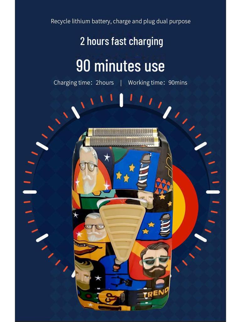 Graffiti 2-Piece Hair Clipper & Razor Set for Styling and Grooming