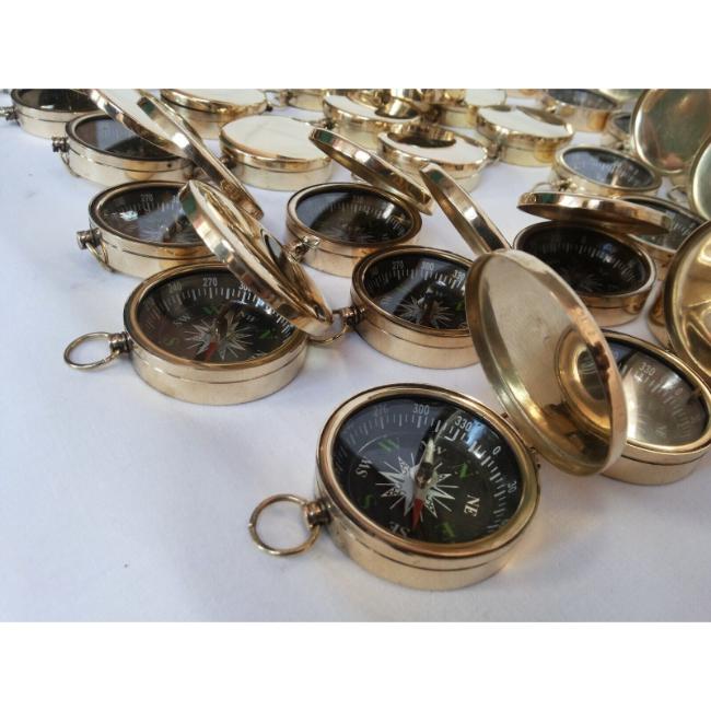 Antique Vintage Brass Nautical Pocket Compass 45mm Lot Of 100 Pcs Marine