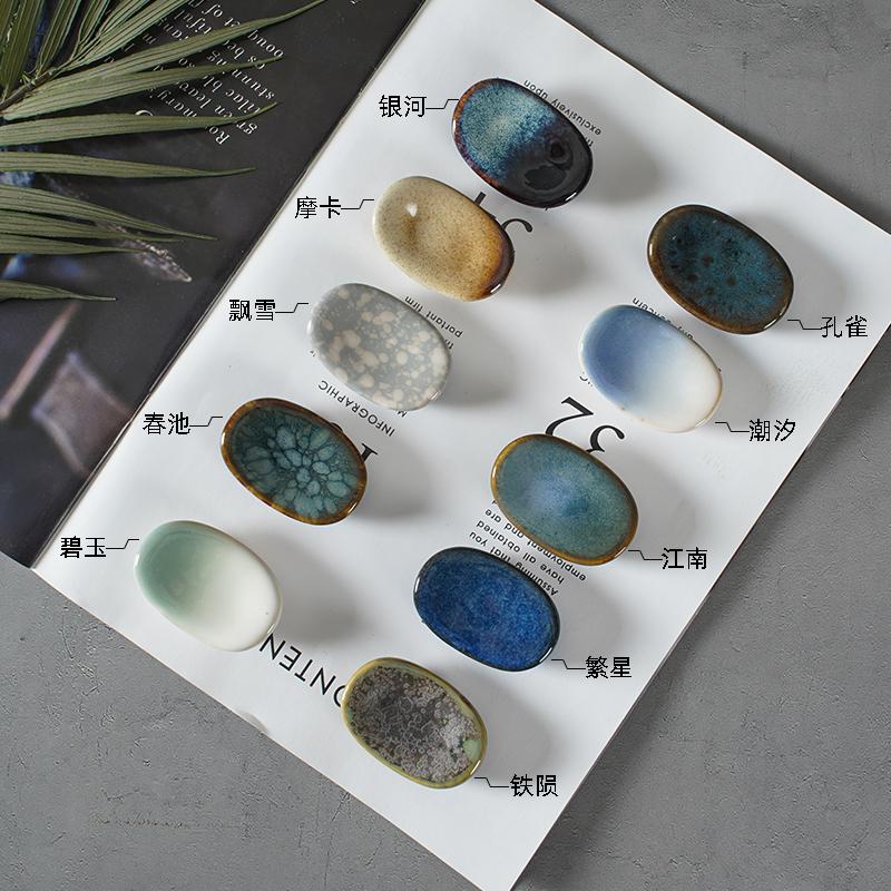 Japanese Ceramic Chopstick Rest Kiln Change Glaze Creative Chopstick Holder for Home Restaurant Table Setting Utensil Stand Gift