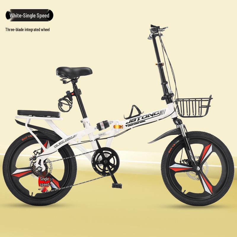 Portable Folding Bicycle for Men, Women, and Students – 20/22-inch, Variable Speed, Disc Brakes, No Installation Needed