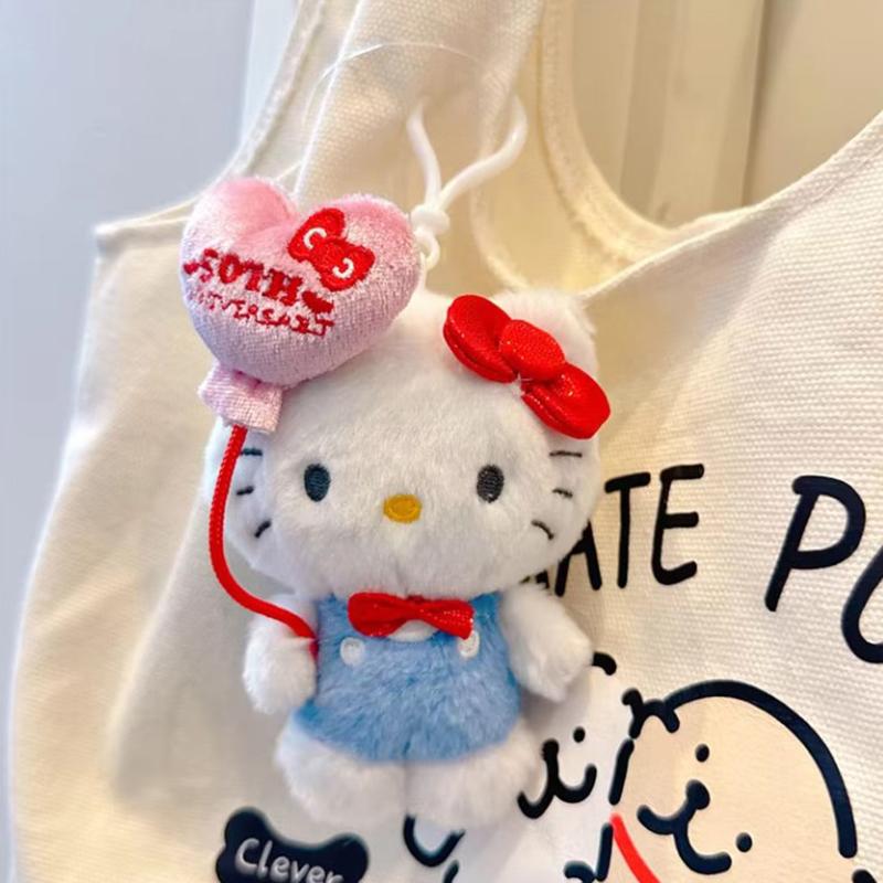 Sanrio Hello Kitty Plush 50Th Anniversary Limited Edition Cute Keychain Doll Toy Bags Pendant Decoration Gift