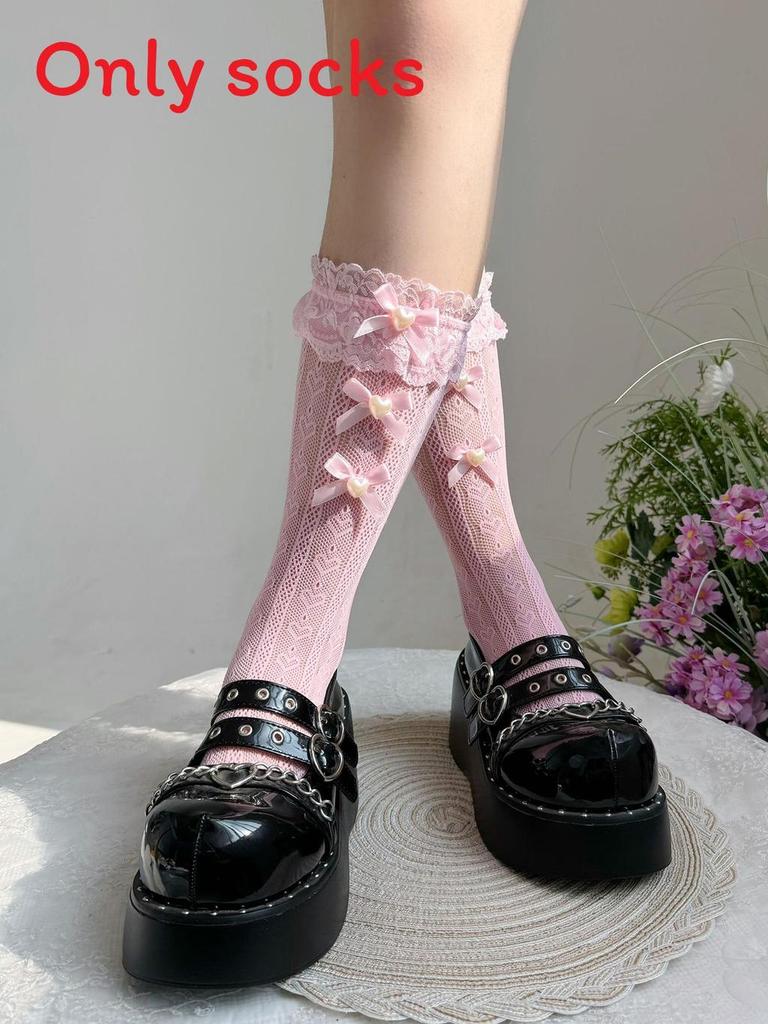 Cotton Lace Bow Ankle Socks For Girls With Nonslip And Sweat Absorption Features