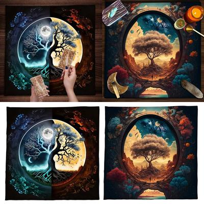 Būrimų Kortų Staltiesė Gobelenas Gyvybės Medžiai Tarot Kortų Staltiesė Astrologija Tarot Raganavimo Kortų Denelio Audinys