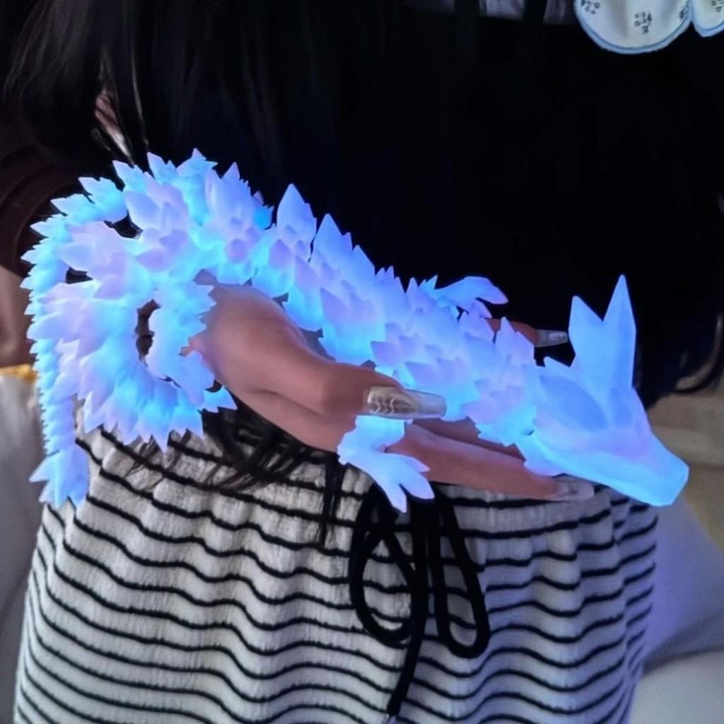 3d Night Glow Crystal Dragon Figurine Creative Modern Art Decorative Toy 22cm