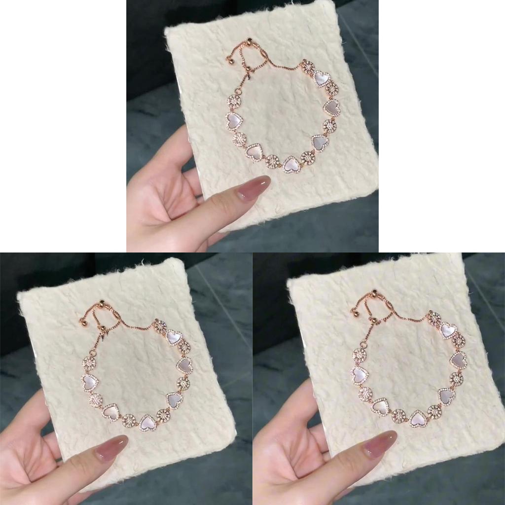 Handcrafted Heart Shape Adjustable Bracelet With Copper Plastic Material For Girls Gift Ideas