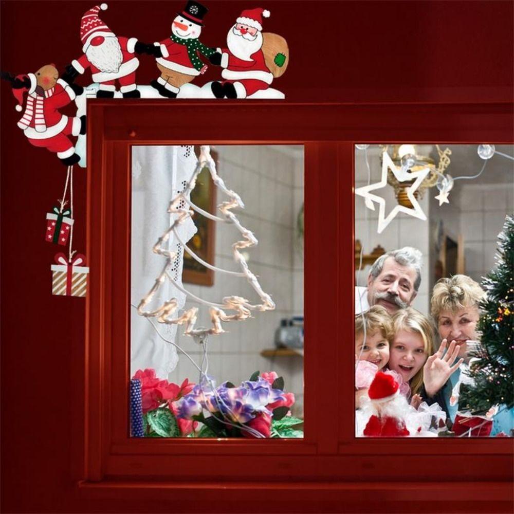 1/2 pcs Santa Door Frame Decor Card Christmas Wooden Pendant New Door Corner Decor