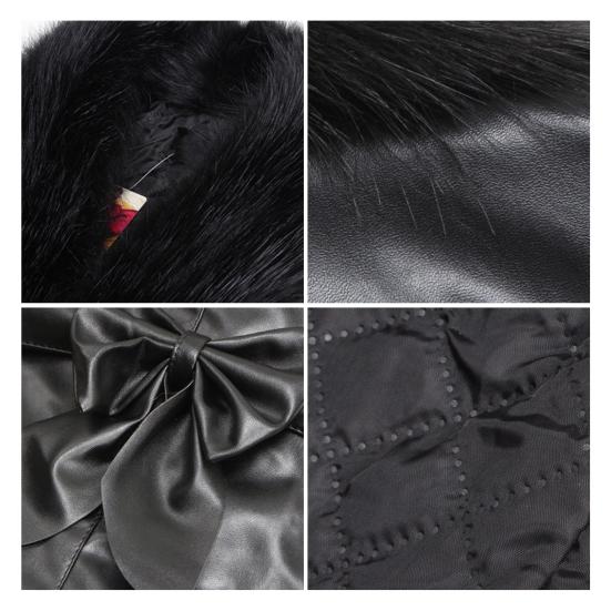 Damen Kunstlederweste Offen Vorne Ärmellos Moto Biker Jacke mit Kunstfellkragen Herbst Winter Dicke Oberbekleidung