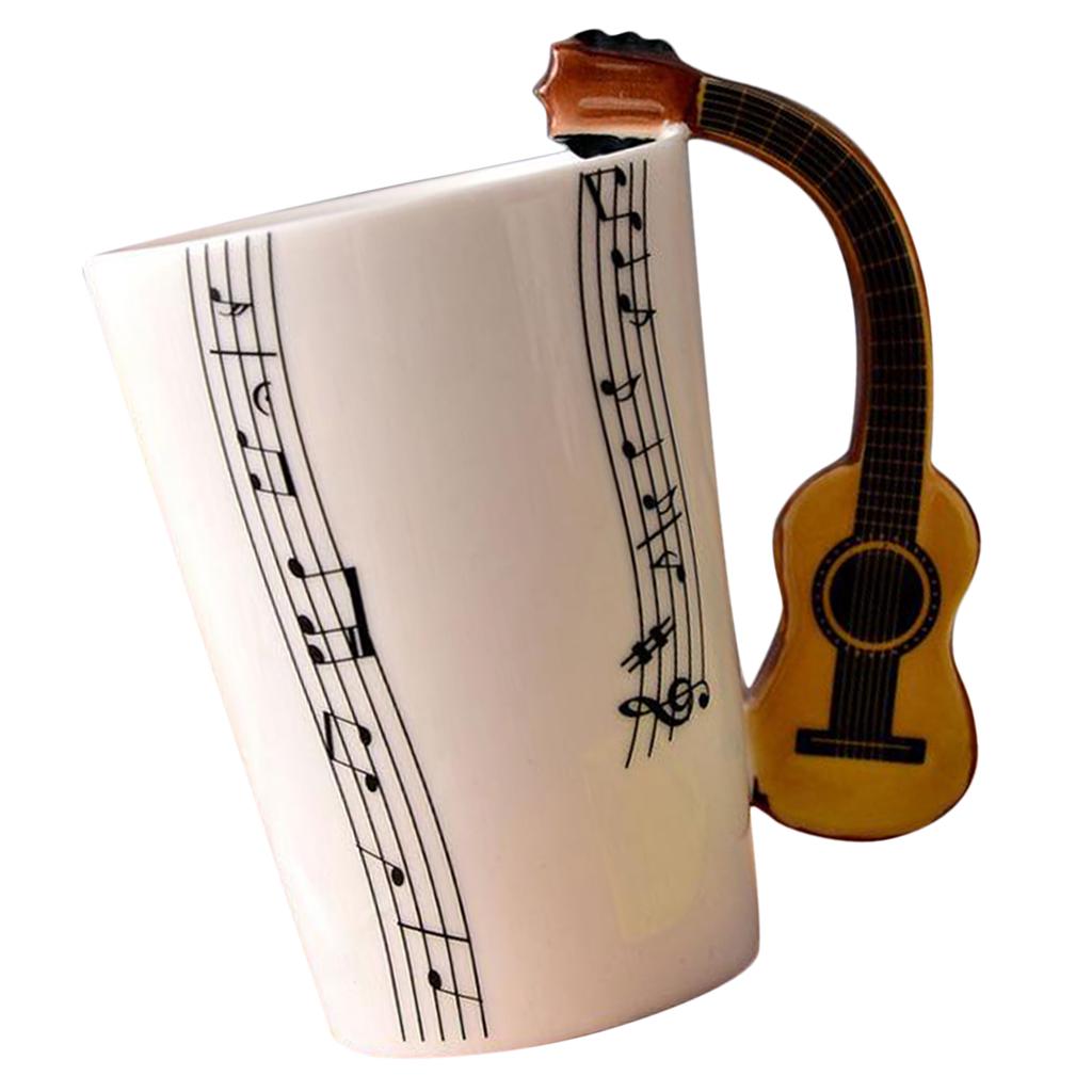 Ceramic Cup Coffee Mug Instrument Mug Creative Gift Black Guitar ARI