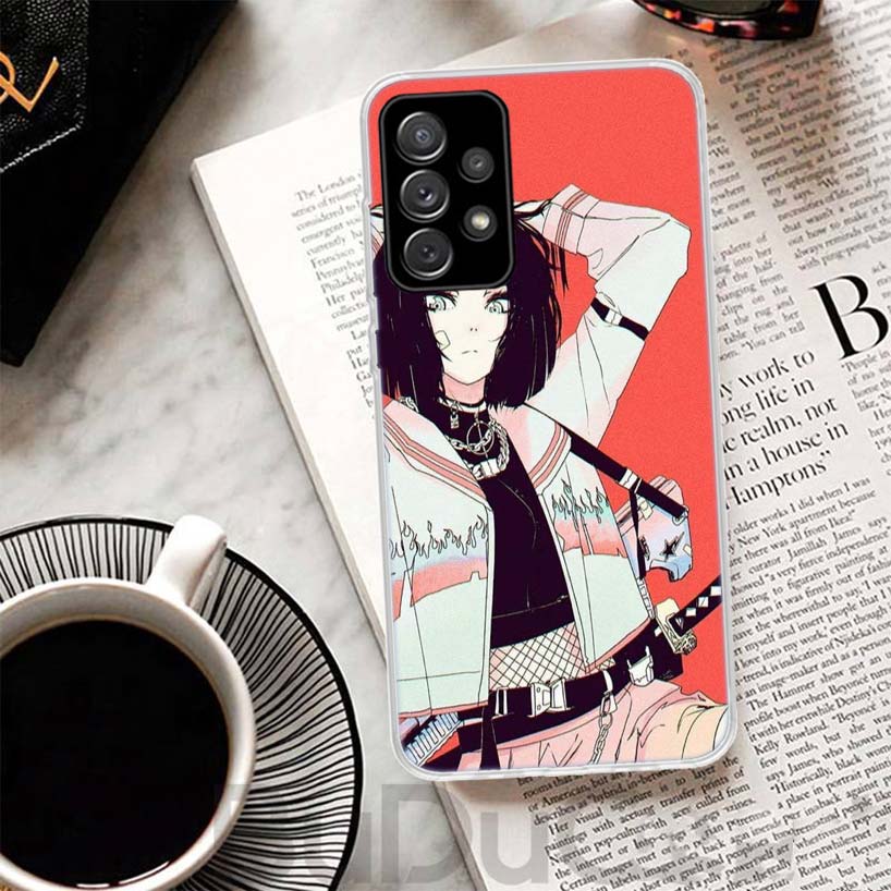Japanese Style Anime Girl Phone Case For Samsung Galaxy A15 A14 A54 A13 A53 A12 A52S A55 A22 A23 A24 A32 A33 A34 A25 A35 A03S A0
