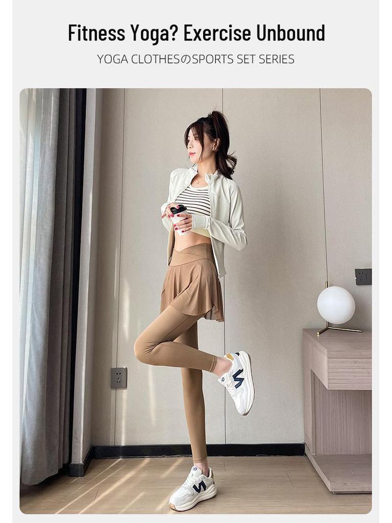 Women's Autumn/Winter 2024 Velvet-Lined Yoga Jacket and Sports Set: Professional Long Sleeve Running and Cycling Suit