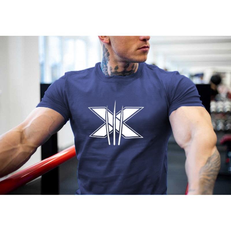 

Summer Mens Fitness Sportswear of High Quality Pure Cotton Fashionable Loosefitting Breathable Training Shortsleeved Shirts S