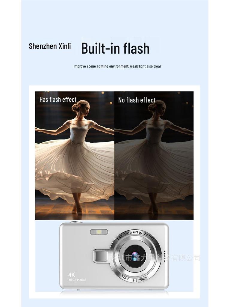 2024 სტუდენტისა და ახალგაზრდის პორტატული ორმაგი HD ციფრული კამერა