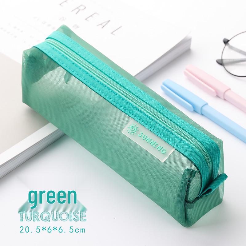 Large Mesh Transparent Pencil Case - Student Exam Essential Portable Stationery Organizer