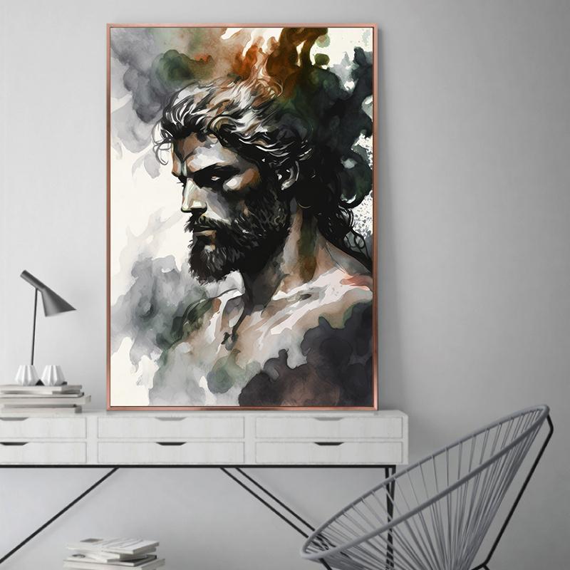 Abstract Figure Statue Canvas Painting Wall Art Watercolor Posters Print for Living Room Home Decor Unframed