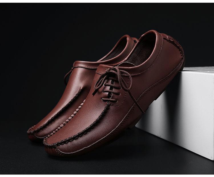 Men's Genuine Leather Driving Loafers - Wide Fit, Autumn/Winter Casual Korean Style